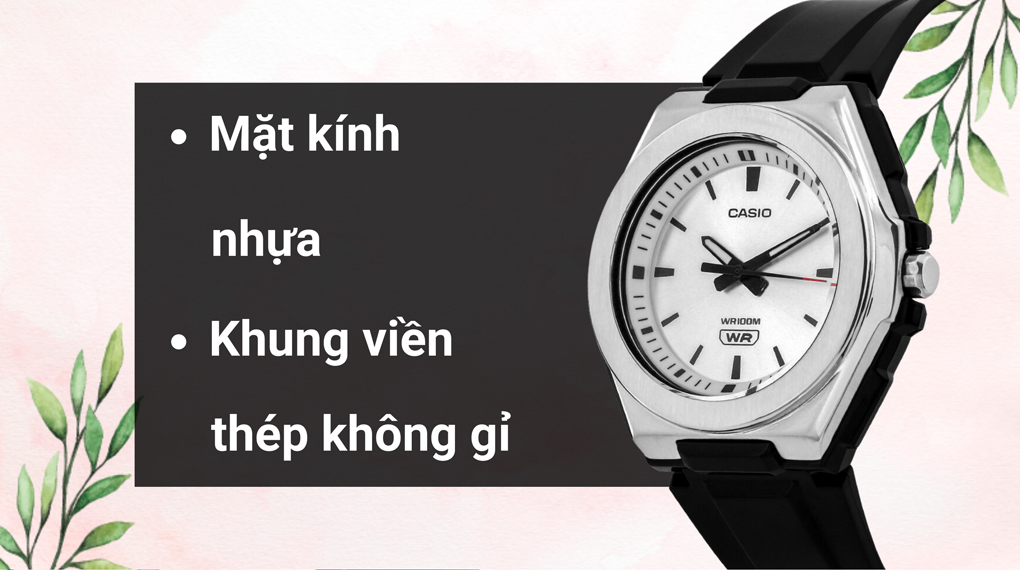 Chất liệu mặt kính và khung viền của mẫu đồng hồ Chất liệu mặt kính và khung viền của mẫu đồng hồ