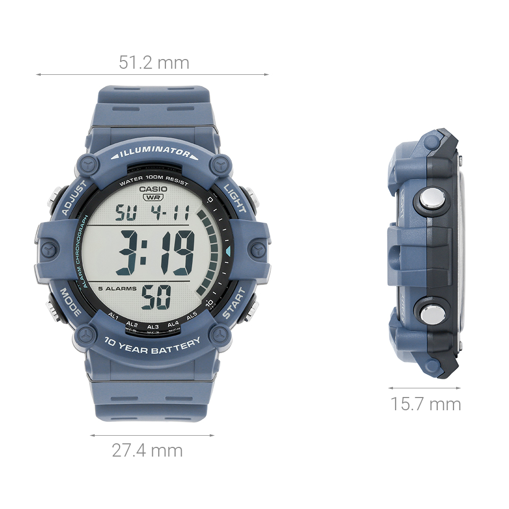 Đồng hồ CASIO Timeless 51.2 mm Nam AE-1500WH-2AVDF Màu Xanh Dương