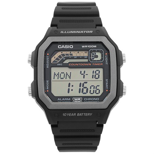 Đồng hồ Casio 42.1 mm Nam WS-1600H-1AVDF Màu Đen