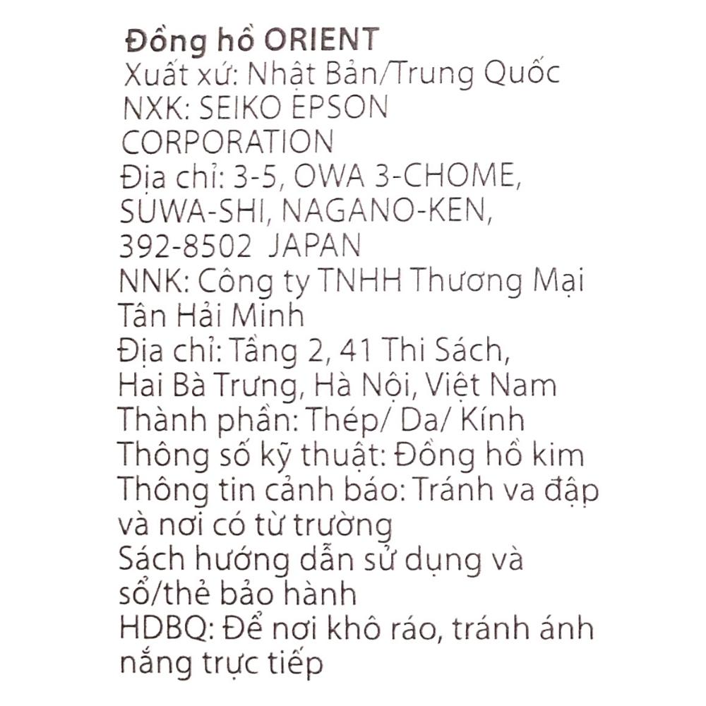 Đồng hồ Orient Bambino 40.5 mm Nam RA-AK0701S10B Màu Đen