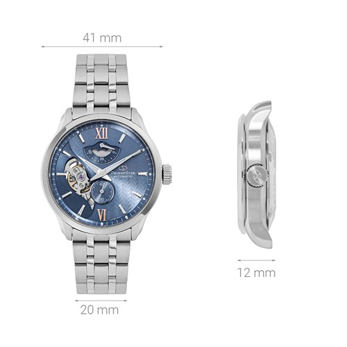 Đồng hồ Orient Star 41 mm Nam RE-AV0B08L00B Màu Bạc