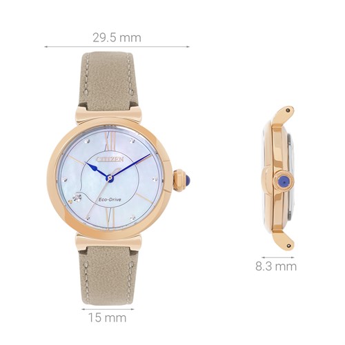 Đồng hồ Citizen Happiness Blossoms 29.5 mm Nữ EM1073-18D Màu Màu be
