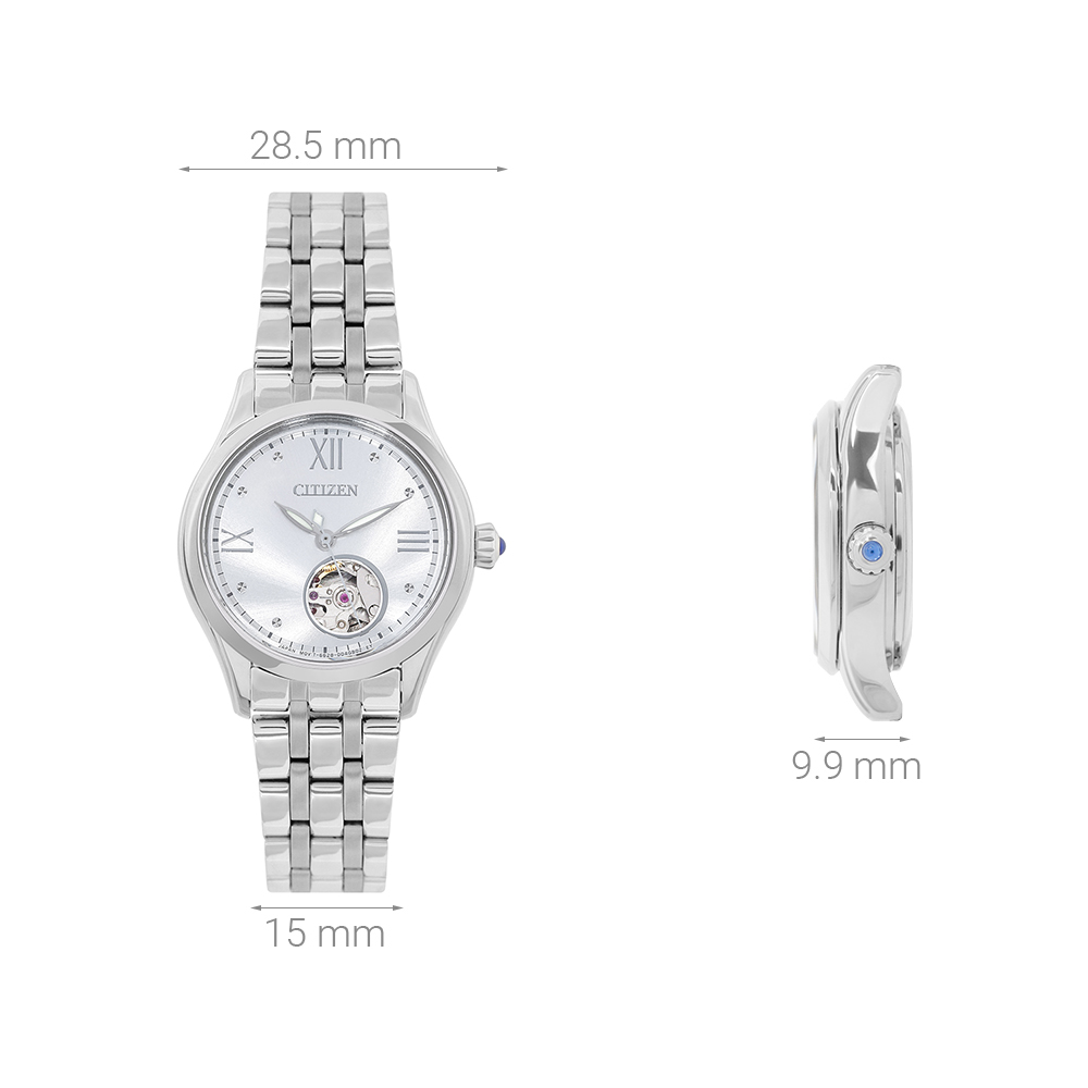 Đồng hồ Citizen Sunshine and Luna 28.5 mm Nữ PR1040-88A Màu Bạc