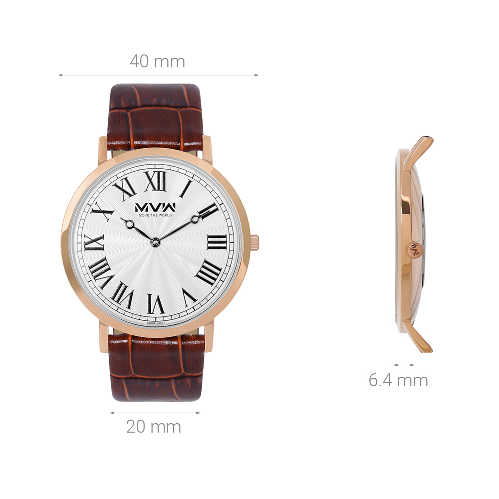 Đồng hồ MVW UT 40 mm Nam ML077-01 Màu Nâu