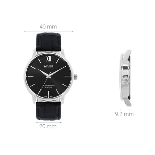 Đồng hồ MVW 40 mm Nam ML082-02 Màu Đen
