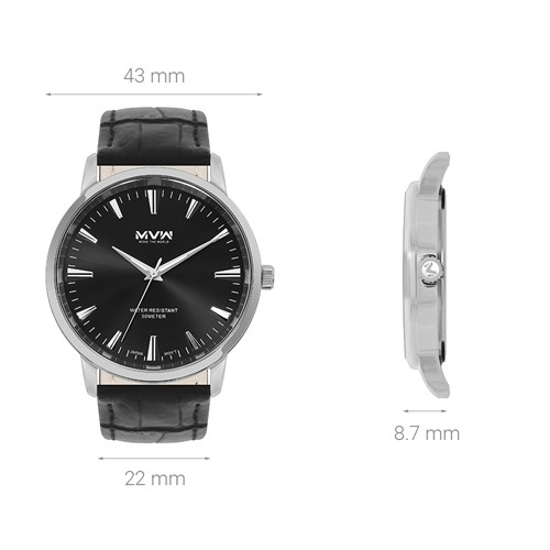Đồng hồ MVW 43 mm Nam ML083-01 Màu Đen