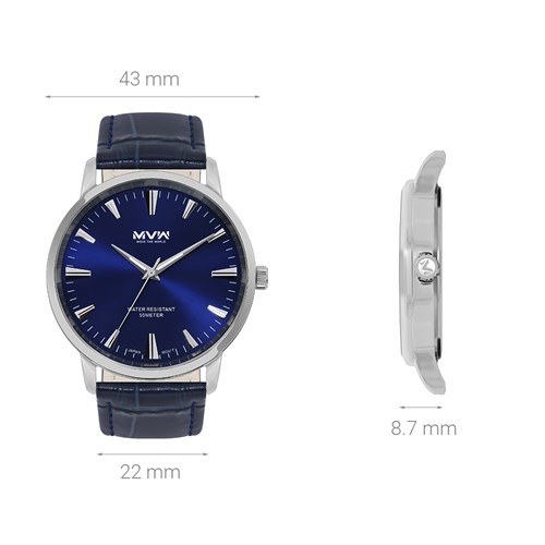Đồng hồ MVW 43 mm Nam ML083-02 Màu Xanh