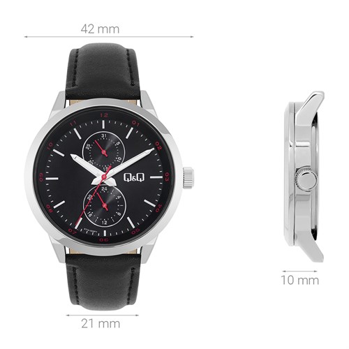Đồng hồ Q&Q 42 mm Nam A11A-002PY Màu Đen