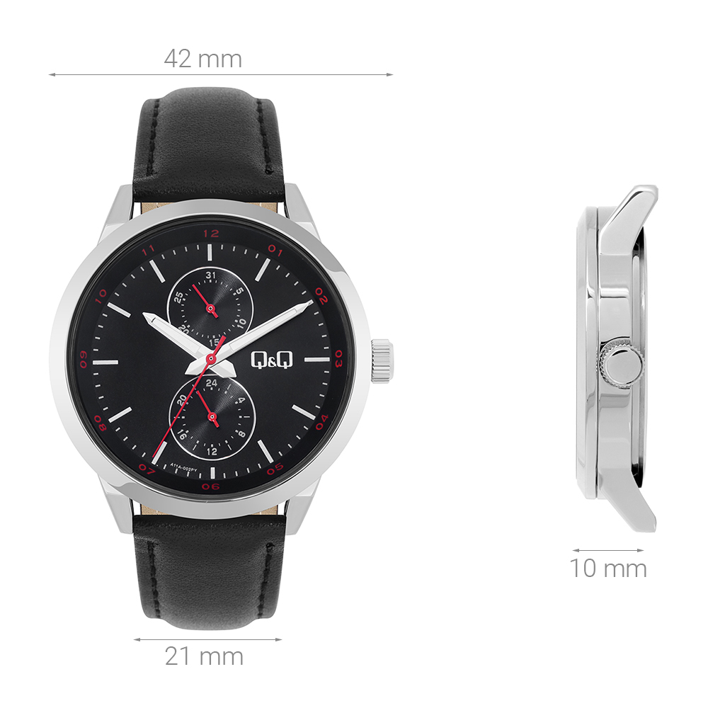 Đồng hồ Q&Q 42 mm Nam A11A-002PY Màu Đen
