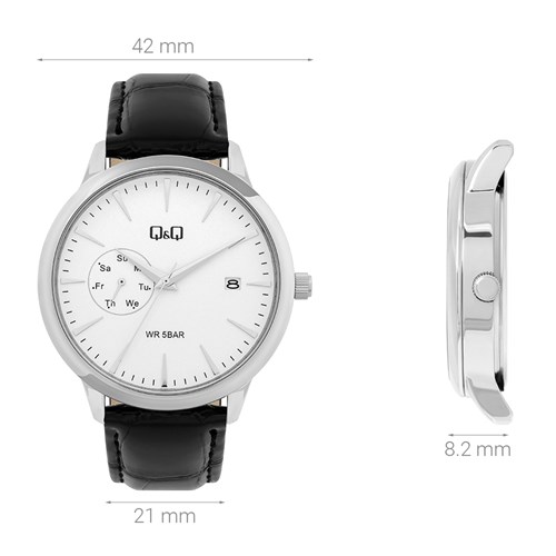 Đồng hồ Q&Q 42 mm Nam A12A-004PY Màu Đen