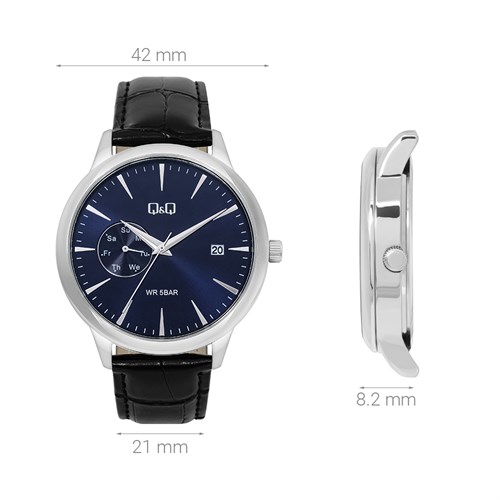 Đồng hồ Q&Q 42 mm Nam A12A-006PY Màu Đen