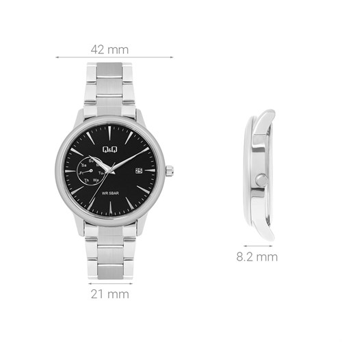 Đồng hồ Q&Q 42 mm Nam A12A-009PY Màu Bạc