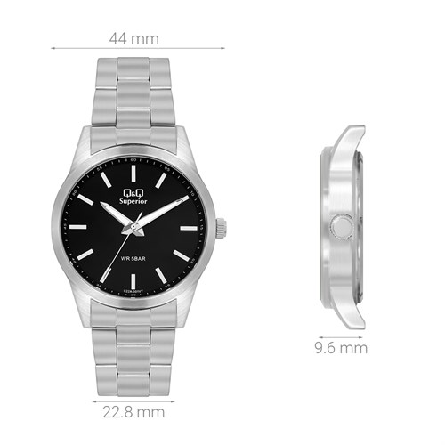 Đồng hồ Q&Q 44 mm Nam C22A-001VY Màu Bạc