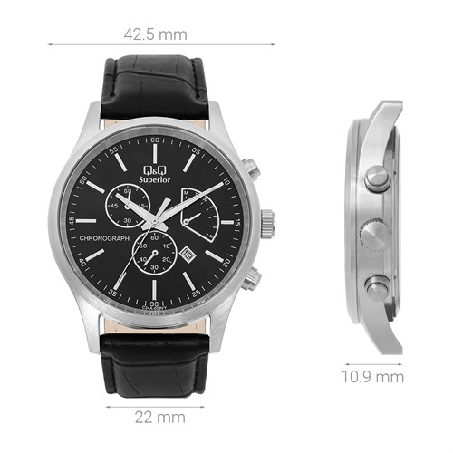 Đồng hồ Q&Q 42.5 mm Nam C24A-009VY Màu Đen