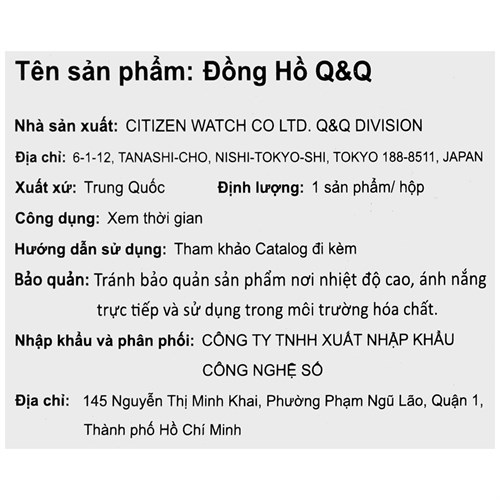 Đồng hồ Q&Q 40 mm Nam C33A-001PY Màu Nâu