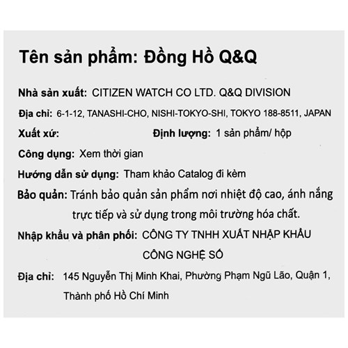 Đồng hồ Q&Q 40 mm Nam Q56B-002PY Màu Đen