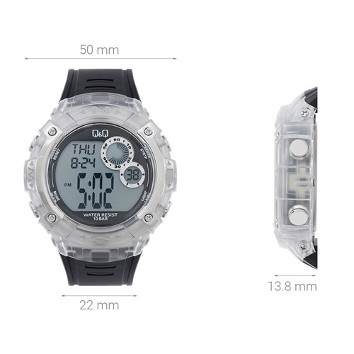 Đồng hồ Q&Q 50 mm Nam G19A-001VY Màu Đen