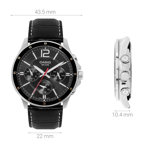 Đồng hồ Casio 43.5 mm Nam MTP-1374L-1AVDF Màu Đen