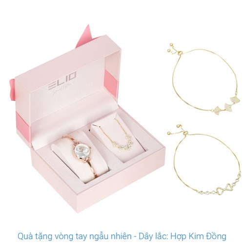Set quà - Đồng hồ Elio 23 mm Nữ ES146-02 Màu Vàng Hồng