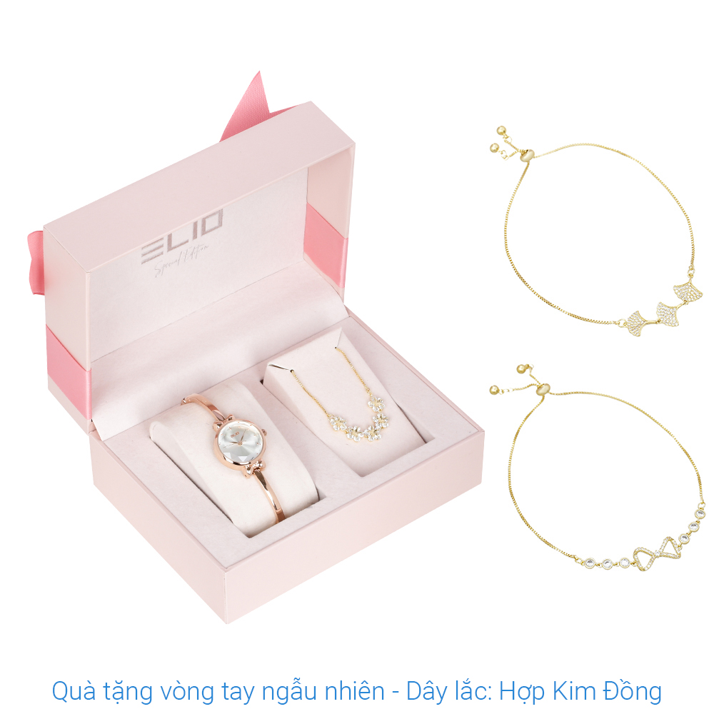 Set quà - Đồng hồ Elio 23 mm Nữ ES146-02 Màu Vàng Hồng