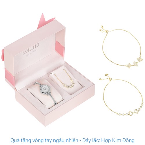 Set quà - Đồng hồ Elio 23 mm Nữ ES148-01 Màu Bạc