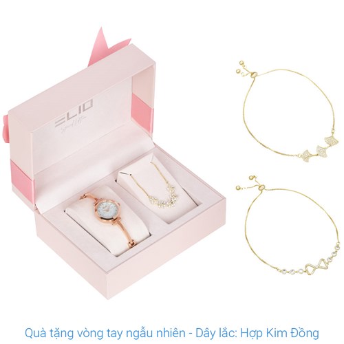 Set quà - Đồng hồ Elio 23 mm Nữ ES148-02 Màu Vàng Hồng