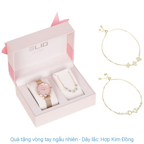 Set quà - Đồng hồ Elio 32 mm Nữ ES149-02 Màu Vàng Hồng