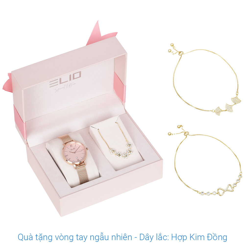Set quà - Đồng hồ Elio 32 mm Nữ ES149-02 Màu Vàng Hồng