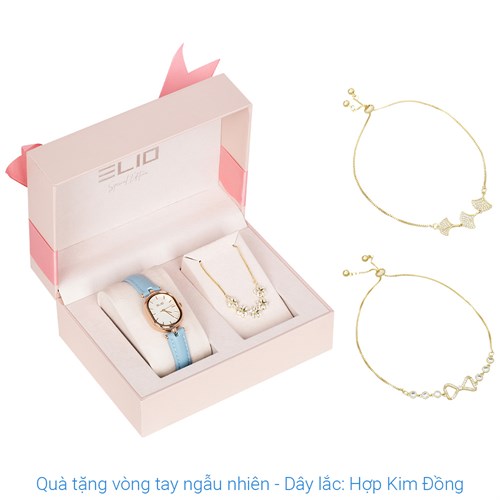 Set quà - Đồng hồ Elio 23 mm Nữ EL141-02 Màu Xanh da trời