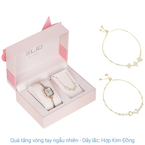 Set quà - Đồng hồ Elio 20.5 mm Nữ ES150-02 Màu Vàng Hồng