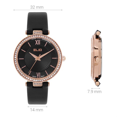 Set quà - Đồng hồ Elio 32 mm Nữ EL142-02 Màu Đen