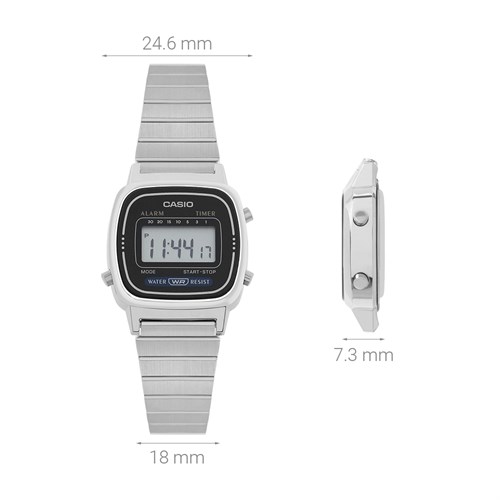 Đồng hồ Casio 24.6 mm Nữ LA670WA-1DF Màu Bạc