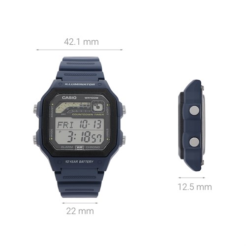 Đồng hồ Casio 42.1 mm Nam WS-1600H-2AVDF Màu Xanh