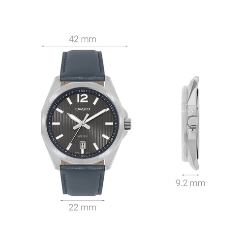 Đồng hồ Casio Timeless 42 mm Nam MTP-E725L-8AVDF Màu Xám