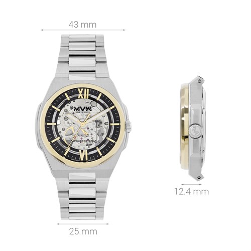 Đồng hồ MVW Galaxy 43 mm Nam MSA088-02-S2 Màu Bạc