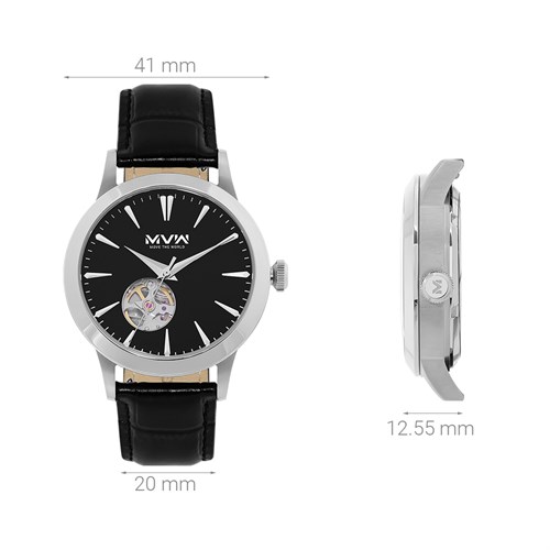Đồng hồ MVW Star 41 mm Nam MLA084-01-S2 Màu Đen