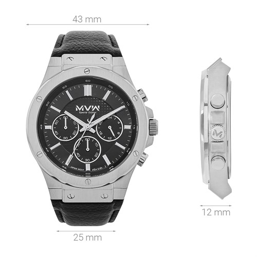 Đồng hồ MVW Hồn Việt 43 mm Nam ML086-01-HV Màu Đen