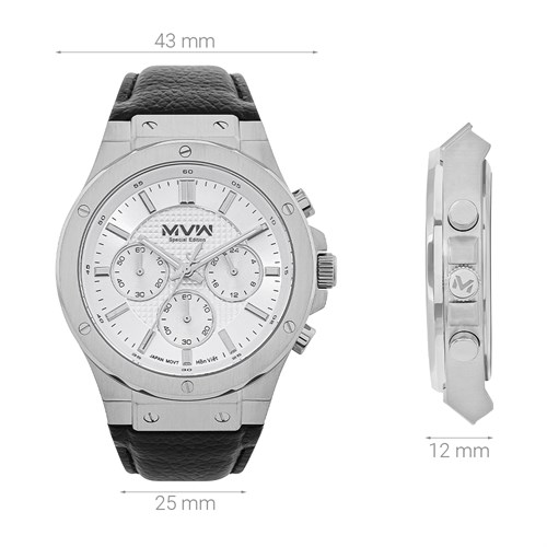 Đồng hồ MVW Hồn Việt 43 mm Nam ML086-02-HV Màu Đen