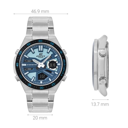 Đồng hồ Edifice Casio 46.9 mm Nam EFV-C110D-2BDF Màu Bạc