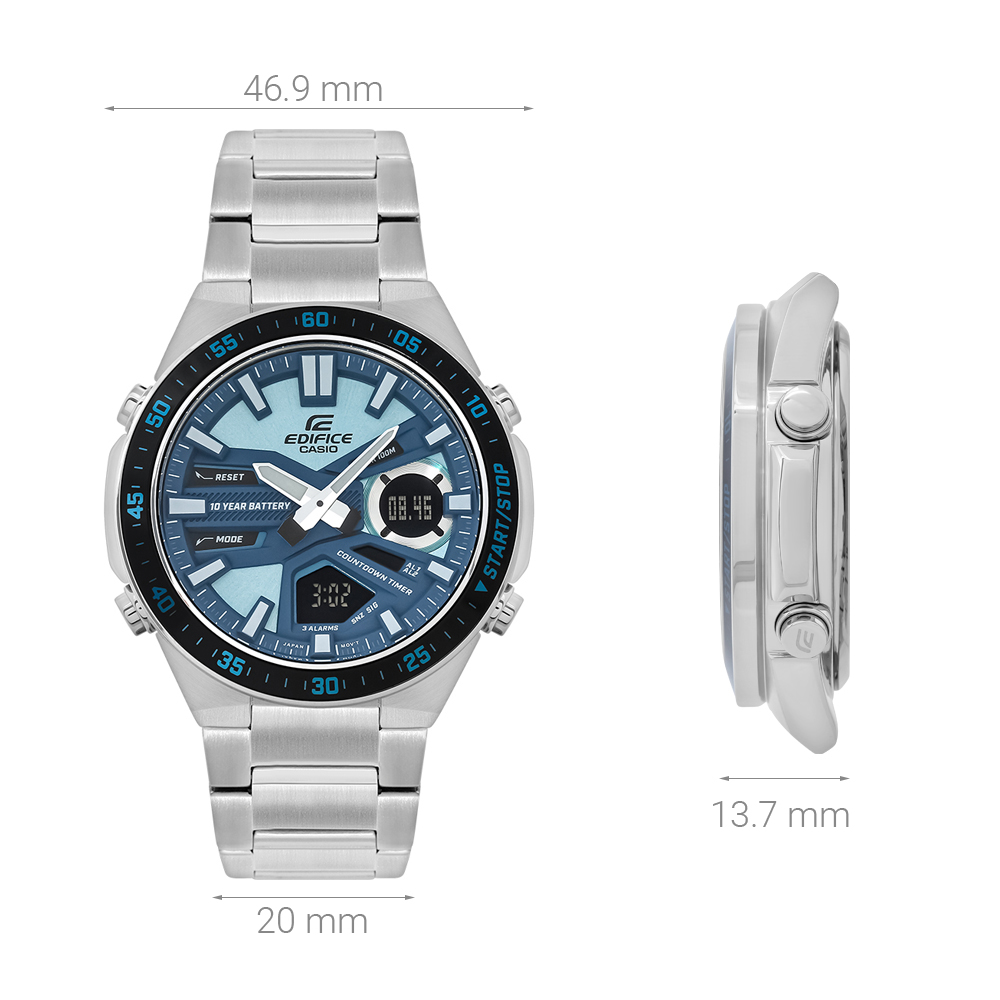 Đồng hồ Edifice Casio 46.9 mm Nam EFV-C110D-2BDF Màu Bạc