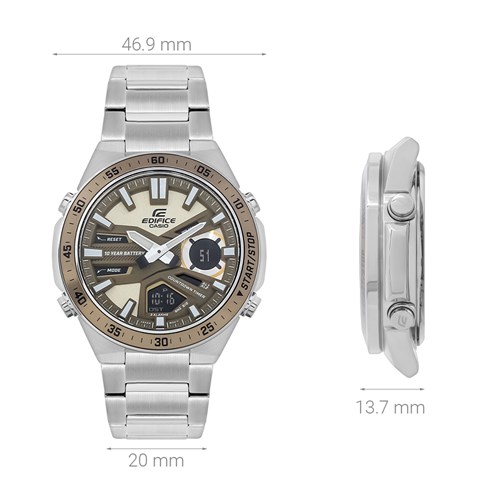 Đồng hồ Edifice Casio 46.9 mm Nam EFV-C110D-5ADF Màu Bạc