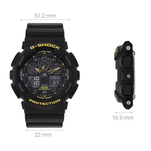 Đồng hồ G-Shock 51.2 mm Nam GA-100CY-1ADR Màu Đen