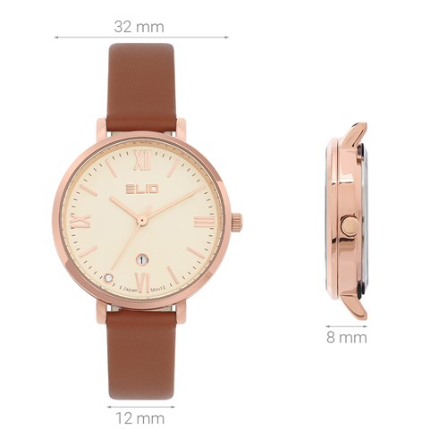 Set quà - Đồng hồ Elio 32 mm Nữ EL143-01 Màu Nâu