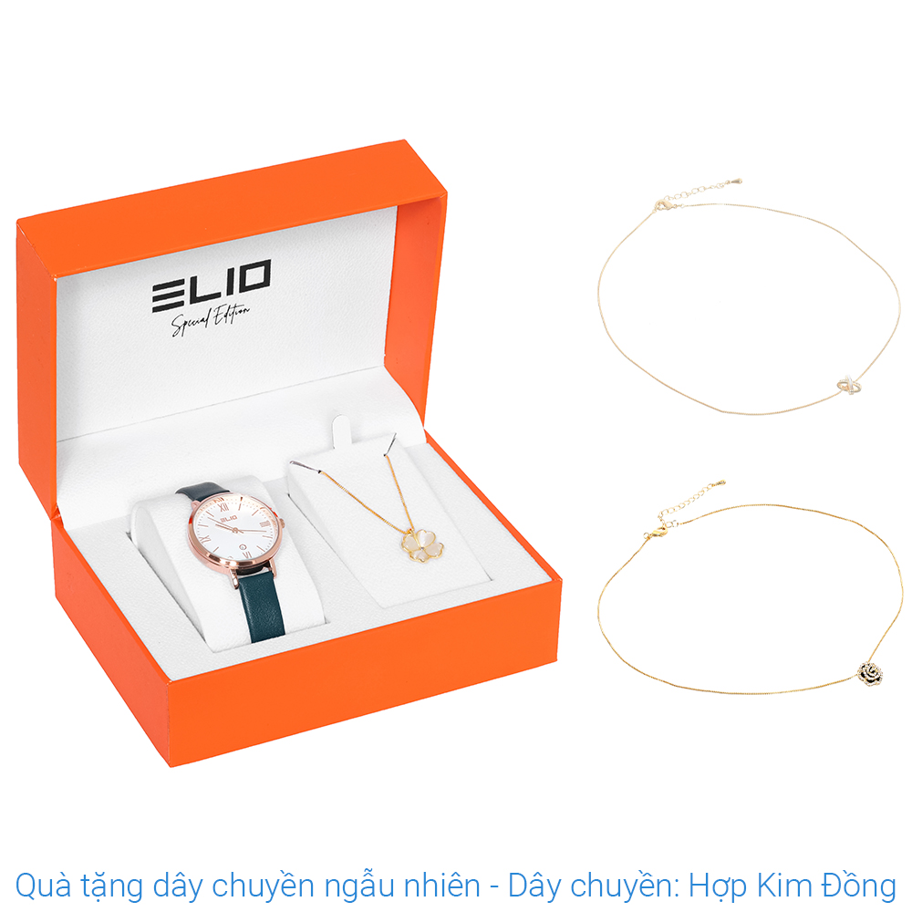 Set quà - Đồng hồ Elio 32 mm Nữ EL143-02 Màu Xanh