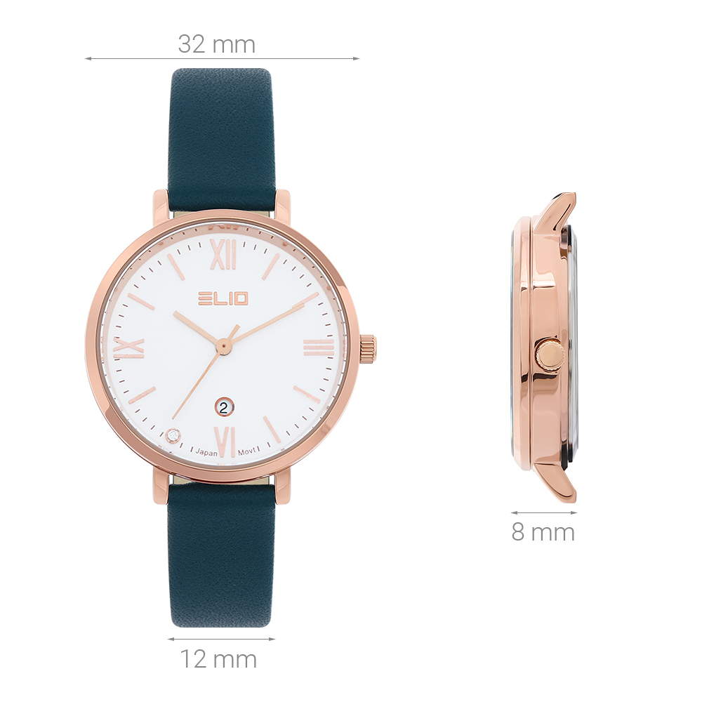 Set quà - Đồng hồ Elio 32 mm Nữ EL143-02 Màu Xanh