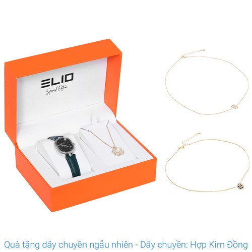 Set quà - Đồng hồ Elio 23 mm Nữ EL141-01 Màu Xanh Đậm