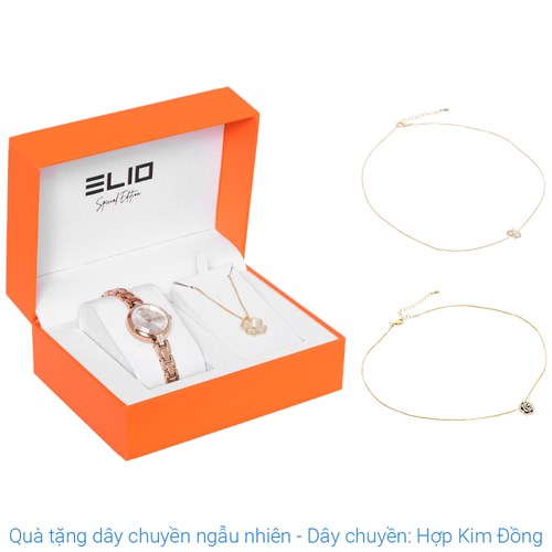 Set quà - Đồng hồ Elio 25 mm Nữ ES151-02 Màu Vàng Hồng
