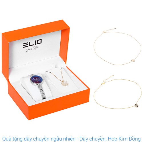 Set quà - Đồng hồ Elio 28 mm Nữ ES152-01 Màu Bạc