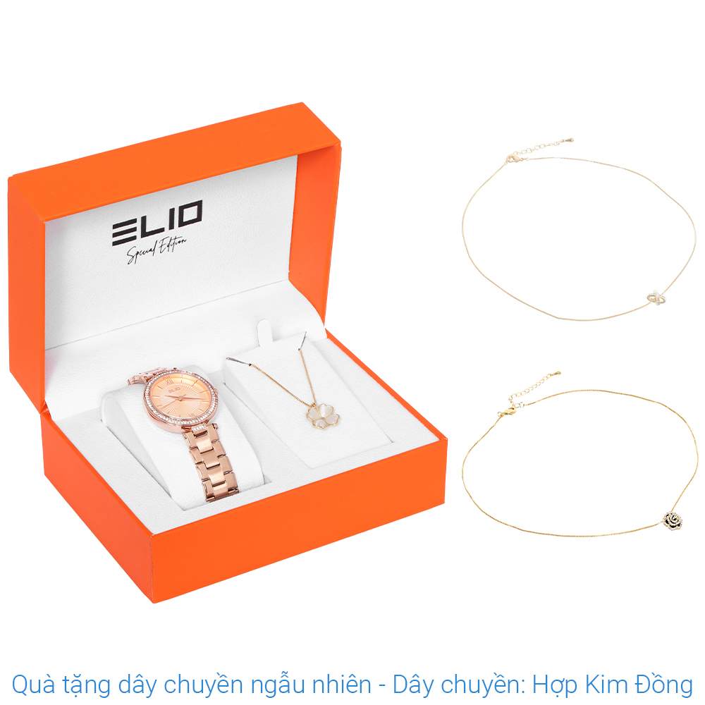 Set quà - Đồng hồ Elio 32 mm Nữ ES154-01 Màu Vàng Hồng