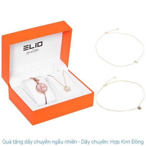 Set quà - Đồng hồ Elio 24 mm Nữ ES155-02 Màu Vàng Hồng